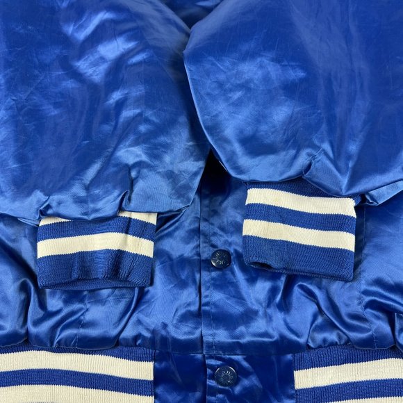 VTG 70s Kentucky Wildcats Satin Jacket Extra Large Blue Spell Out Snap Button - Picture 6 of 15